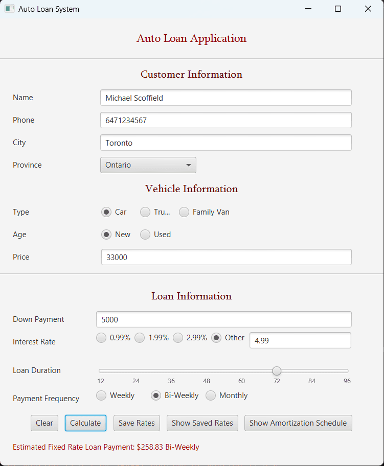 Auto Loan Calculator