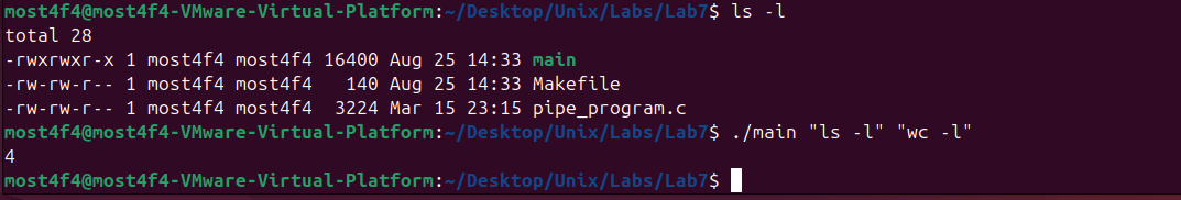 Unix Pipe Programming - IPC System
